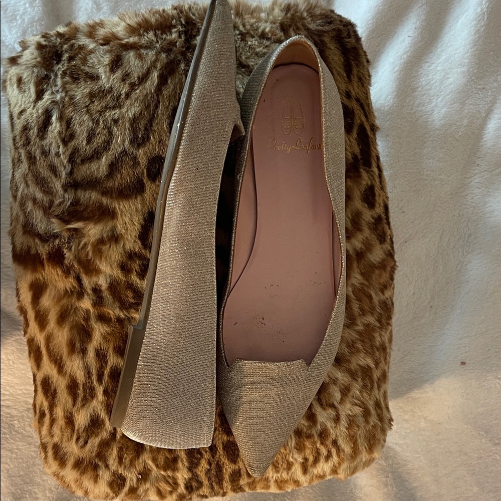 Gold sparkle Pointed Toe Flats